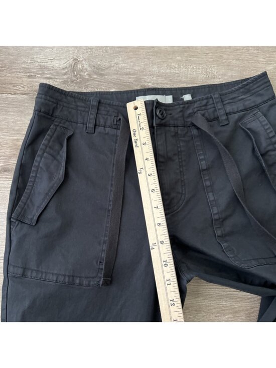 Vince Utility Crop Pants Womens 10 Black Ankle Cropped Belted - Picture 10 of 16